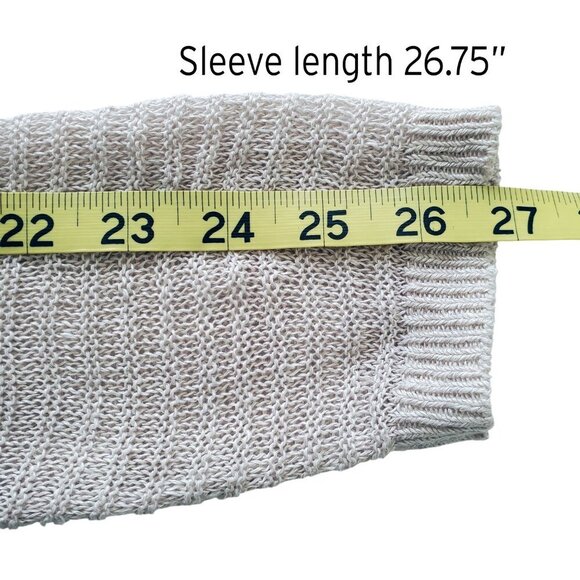 Tahari 100% Linen Open Weave Lightweight Long Sleeve Sweater Size M - Picture 14 of 15